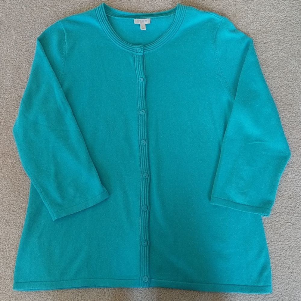 Turquoise 3/4 sleeve cardigan